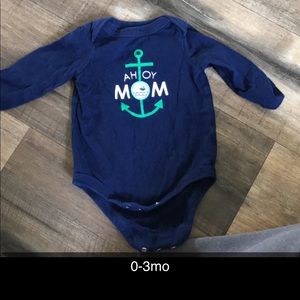0-3mo long sleeve nautical onesie
